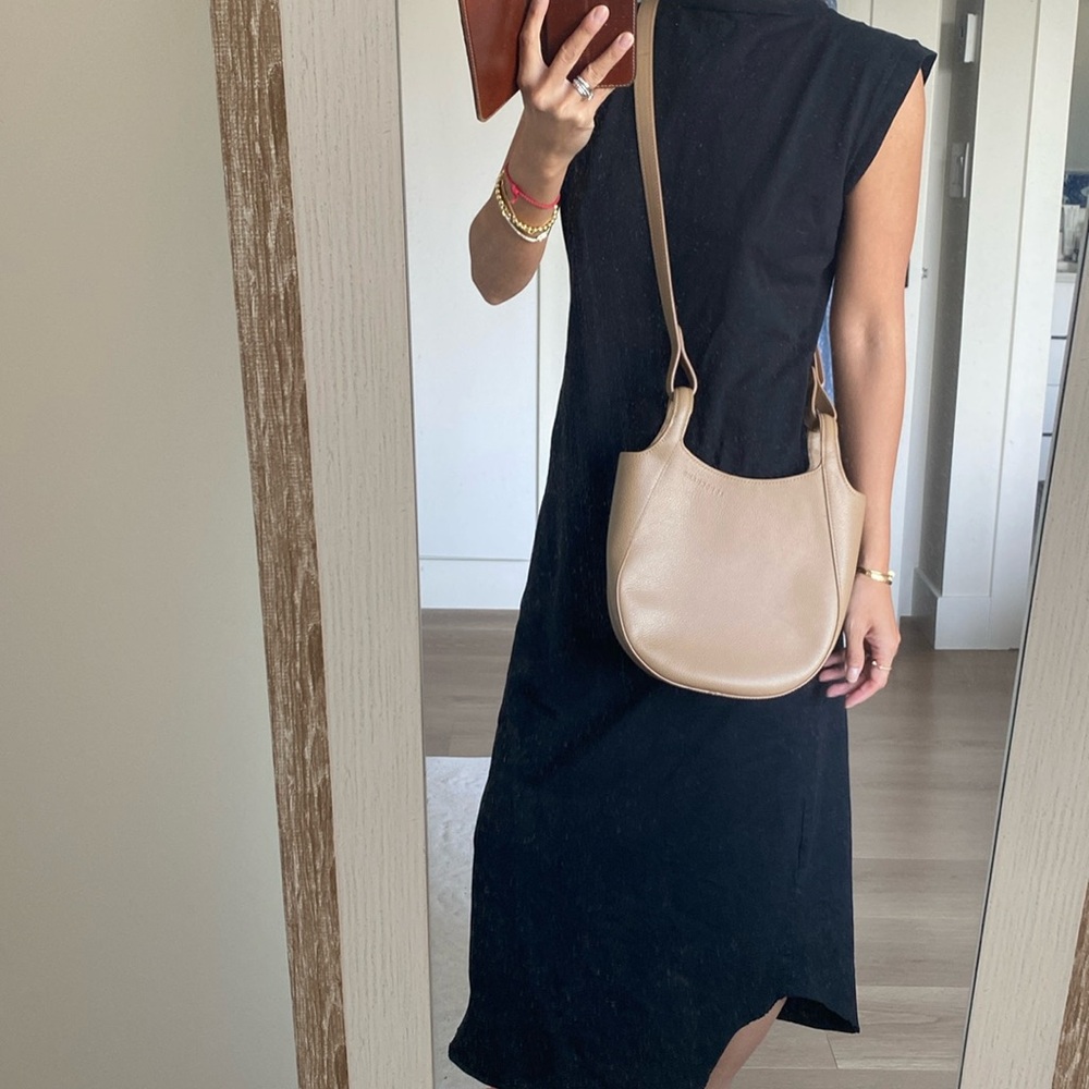 Authentic Longchamp grained leather crossbody